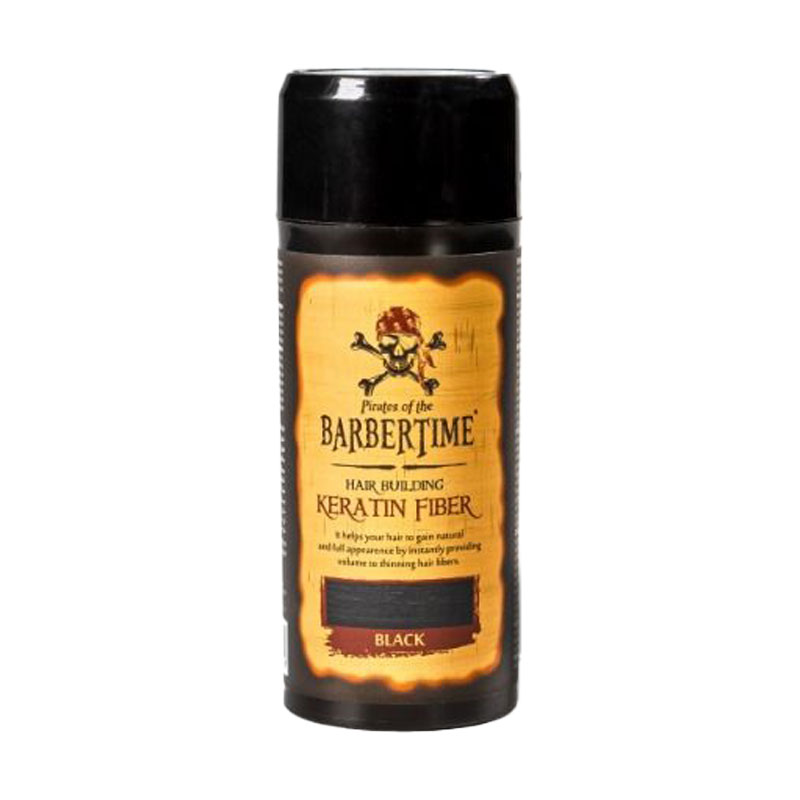 Чоловіча тонувальна пудра для волосся Barbertime Hair Building Keratin Fiber, Black, 21 г