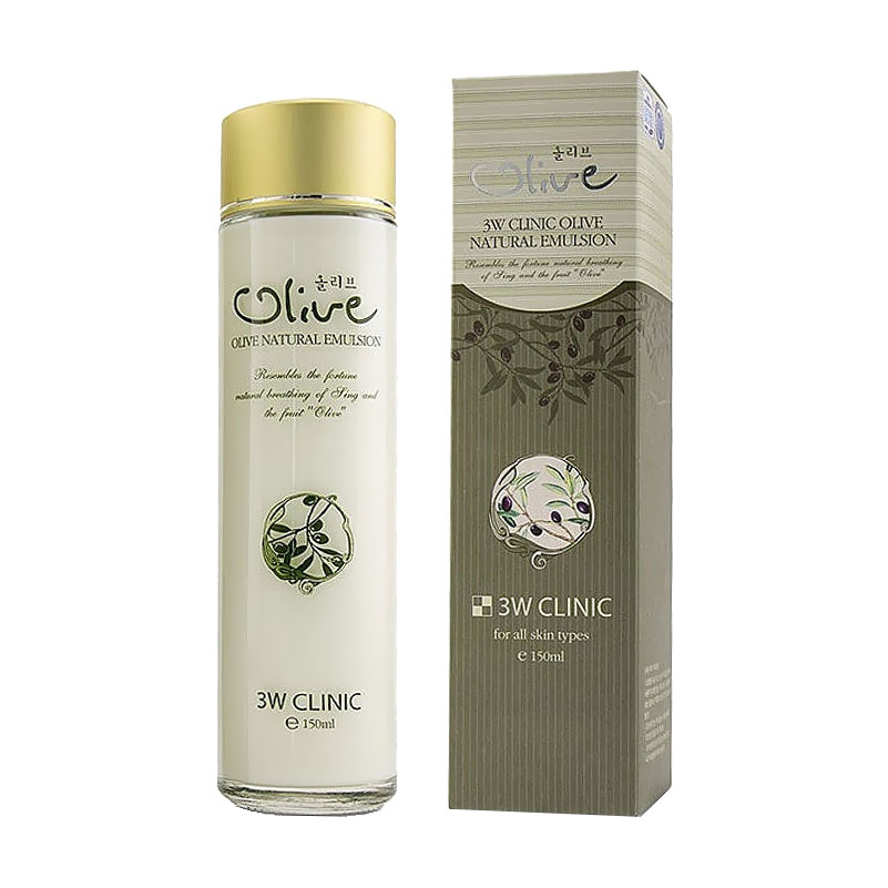 Чоловіча живильна емульсія для обличчя 3W Clinic Olive Natural Emulsion з оливою, 150 мл