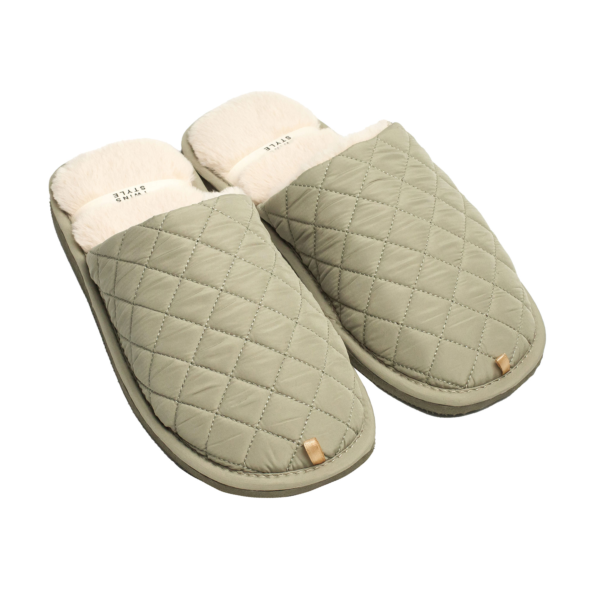 Чоловічі домашні капці Twins HS-LUX стьогані, хакі, розмір 44-45 (29 см)