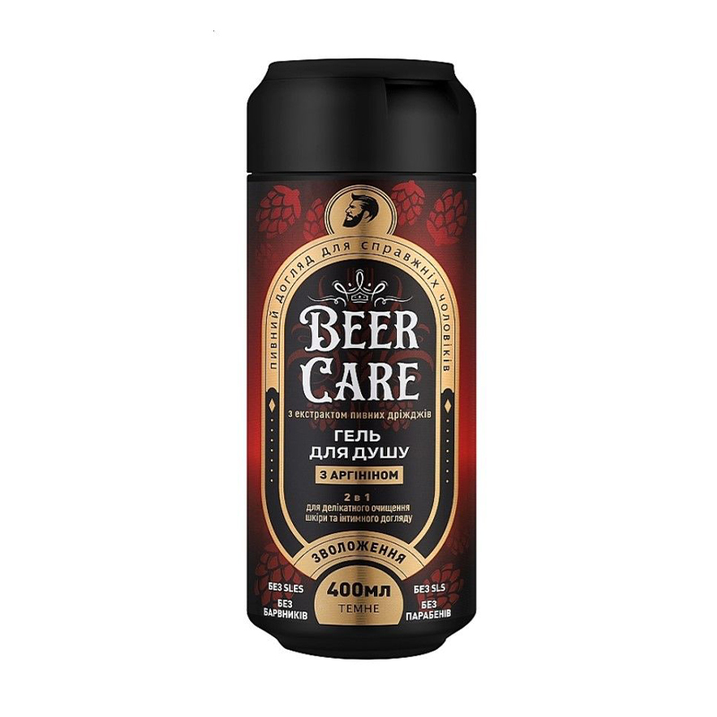 Чоловічий гель для душу 2 в 1 Beer Care Зволоження, з аргініном, 400 мл