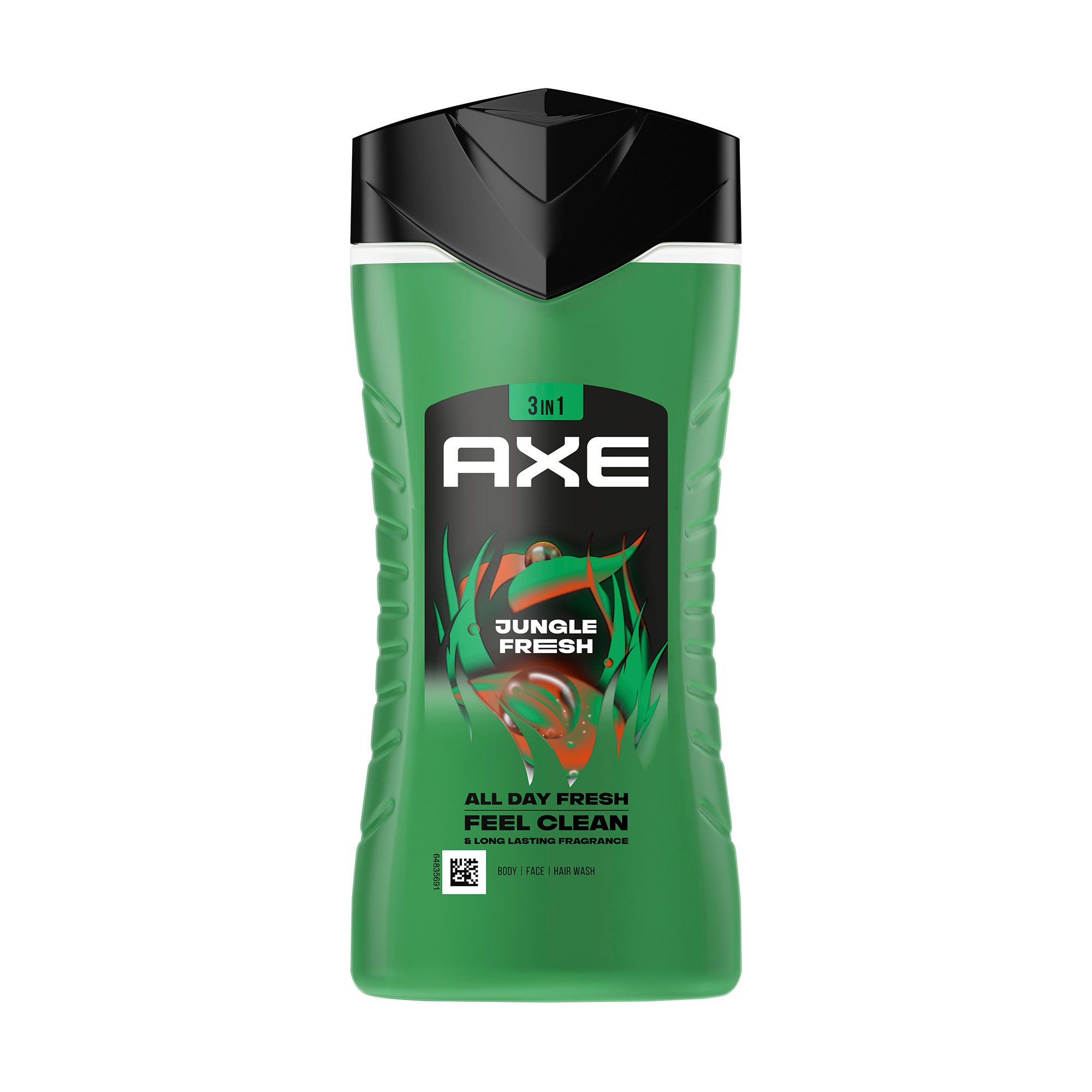 Чоловічий гель для душу 3 в 1 Axe Jungle Fresh, 250 мл