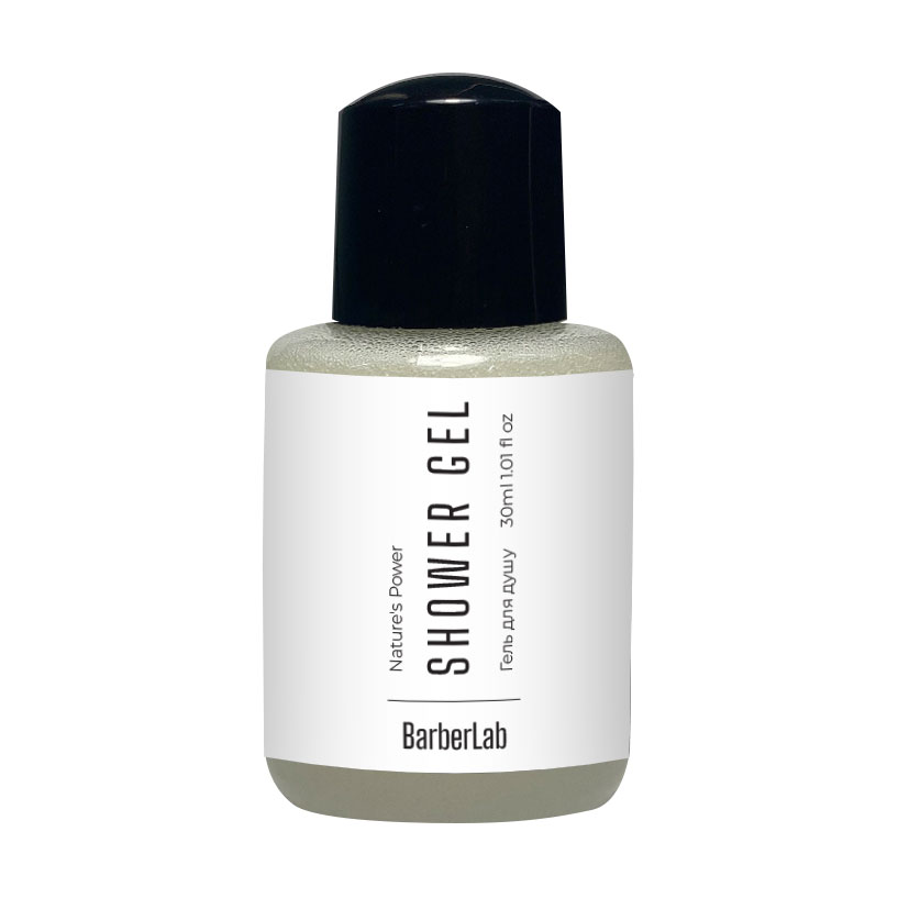 Чоловічий гель для душу BarberLab Nature's Power Shower Gel зі сріблом та молочною кислотою, 30 мл