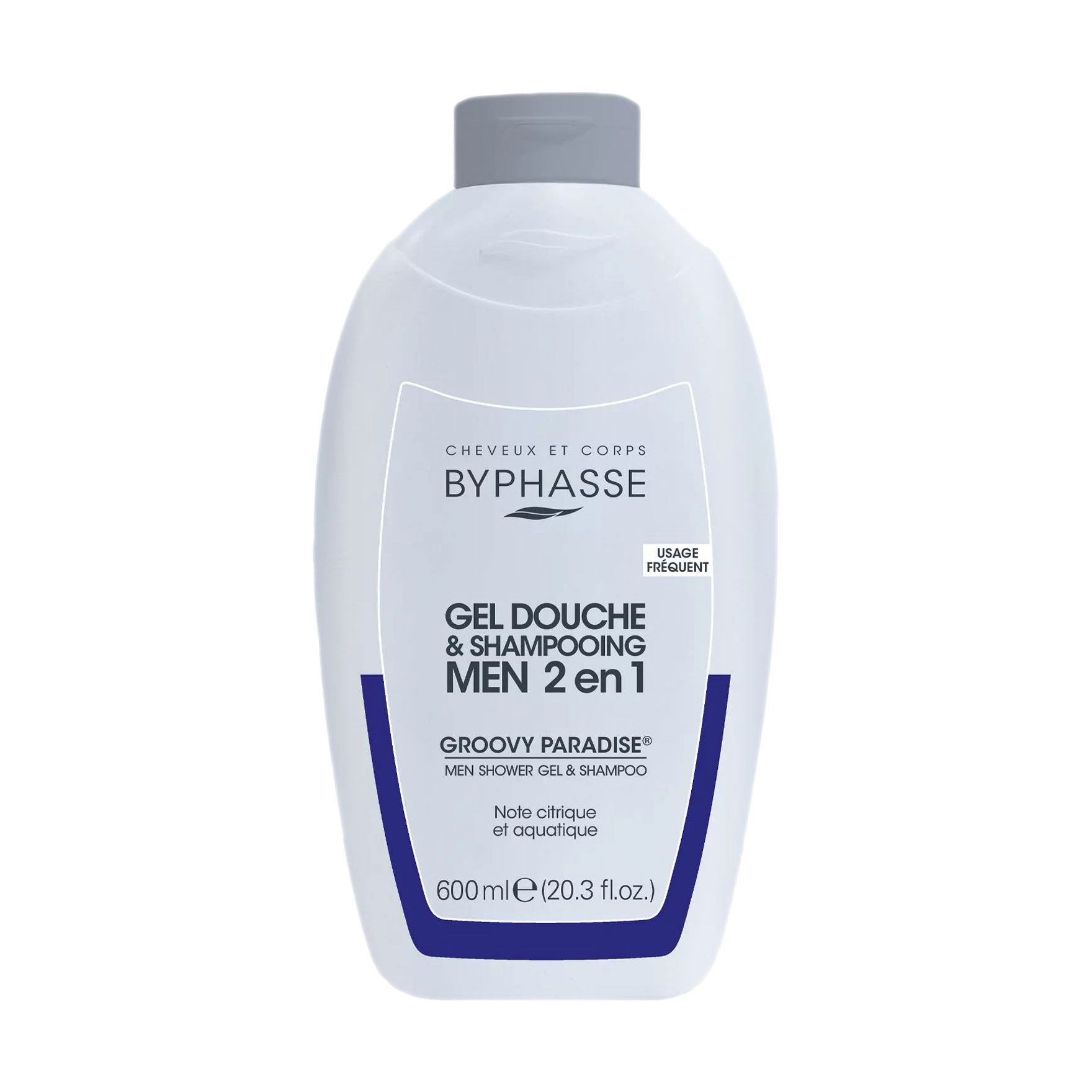 Чоловічий гель-шампунь для душу 2 в 1 Byphasse Men Shower Gel &amp; Shampoo Groovy Paradise, 600 мл