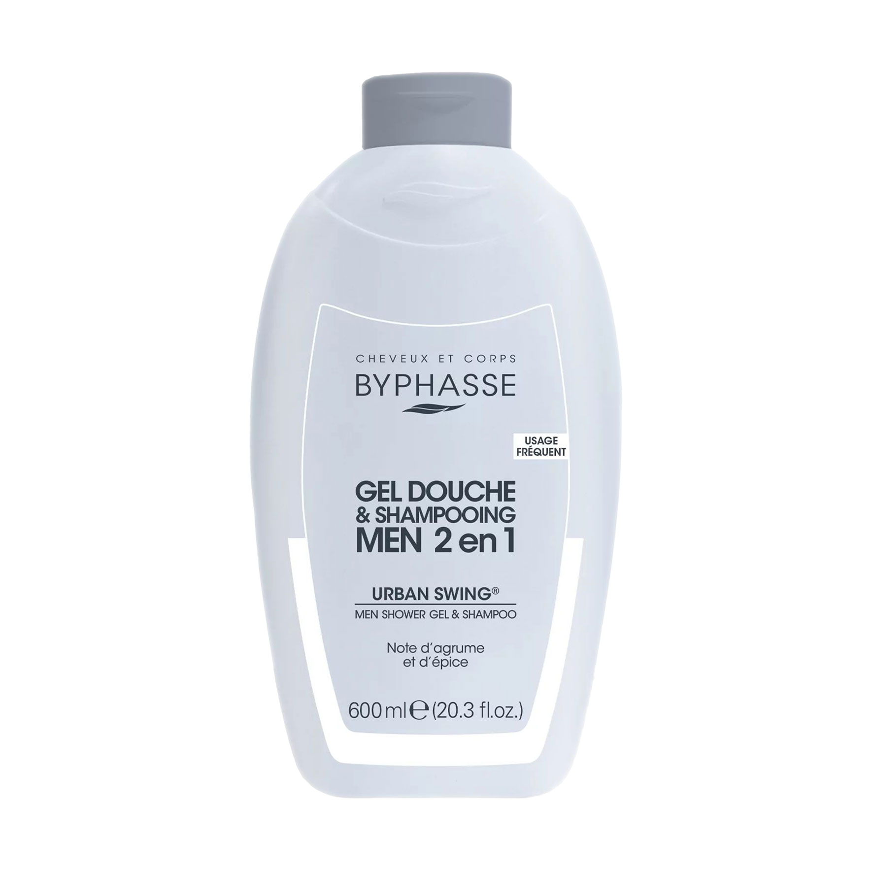 Чоловічий гель-шампунь для душу 2 в 1 Byphasse Men Shower Gel &amp; Shampoo Urban Swing, 600 мл