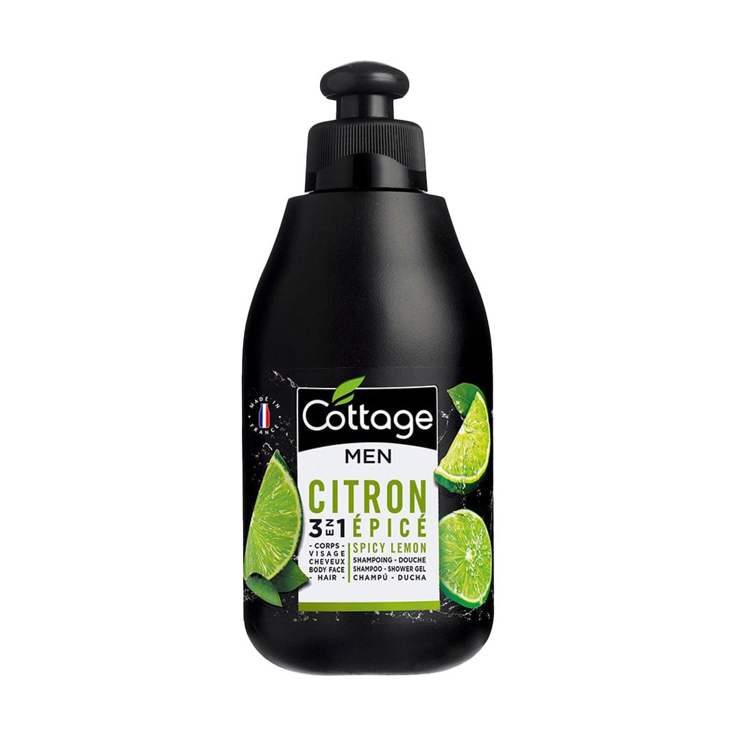 Чоловічий гель-шампунь для душу 3 в 1 Cottage Men Shampoo-Shower Gel, Spicy Lemon, 250 мл