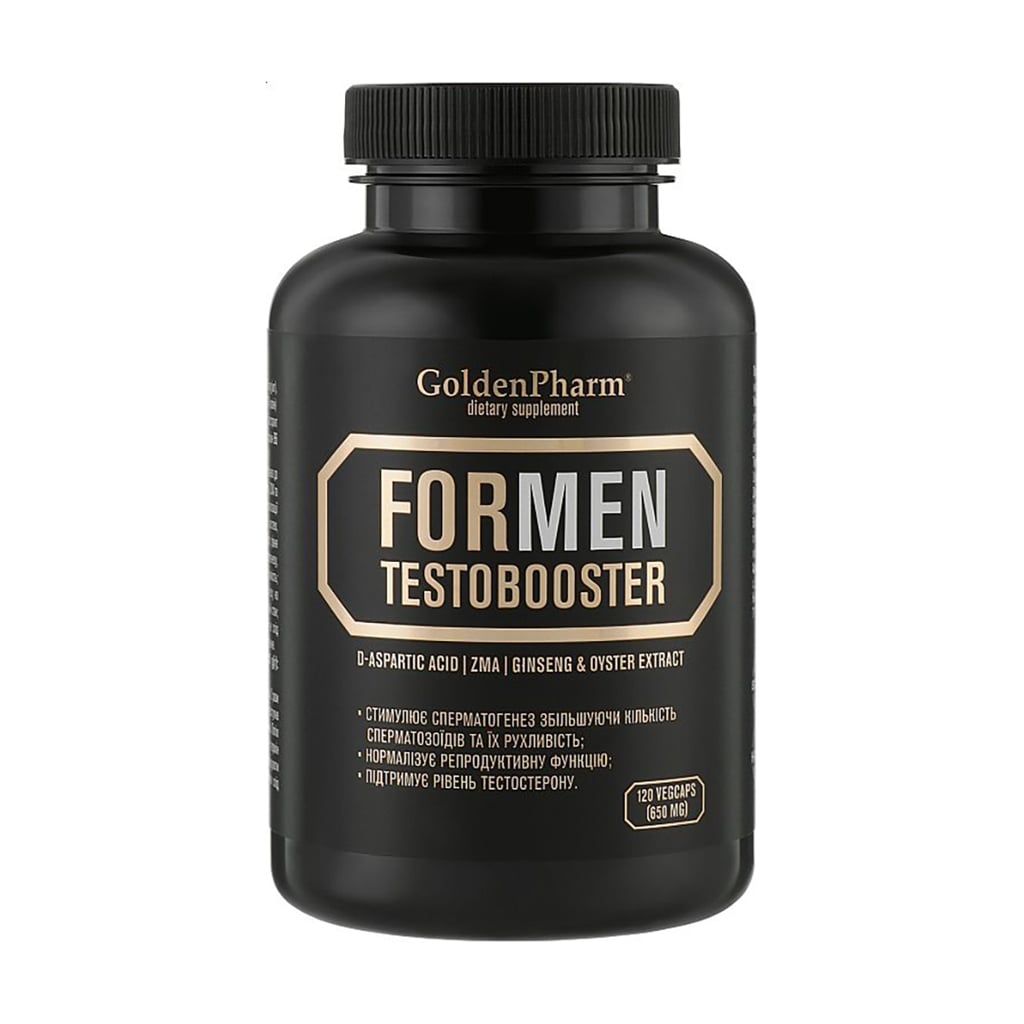 Чоловічий комплекс Golden Pharm Testobooster for Men, 120 вегетаріанських капсул