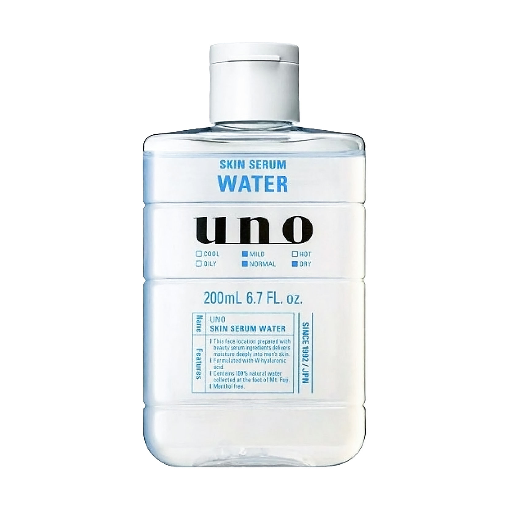 Чоловічий лосьйон для обличчя FineToday Uno Skin Serum Water для нормальної та сухої шкіри, 200 мл