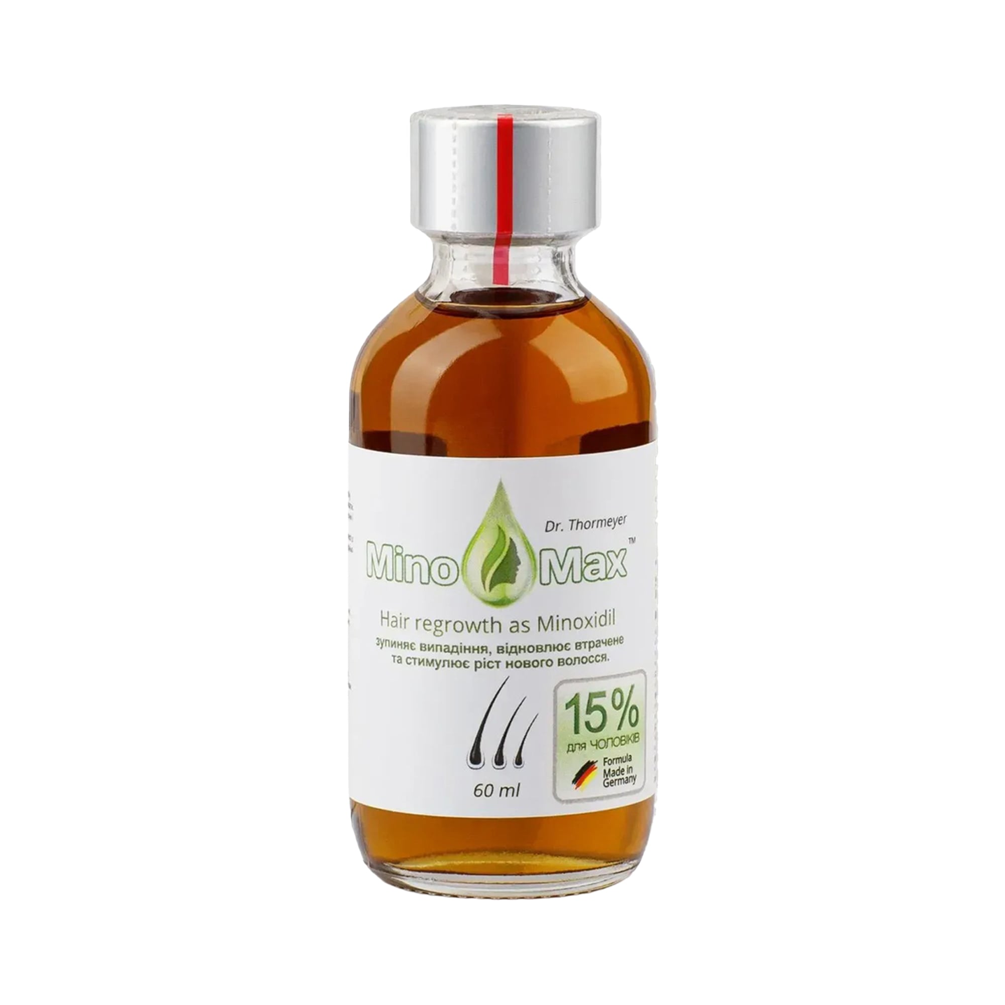 Чоловічий лосьйон MinoMax 15% Hair Regrowth As Minoxidil для відновлення та стимуляції росту волосся, 60 мл