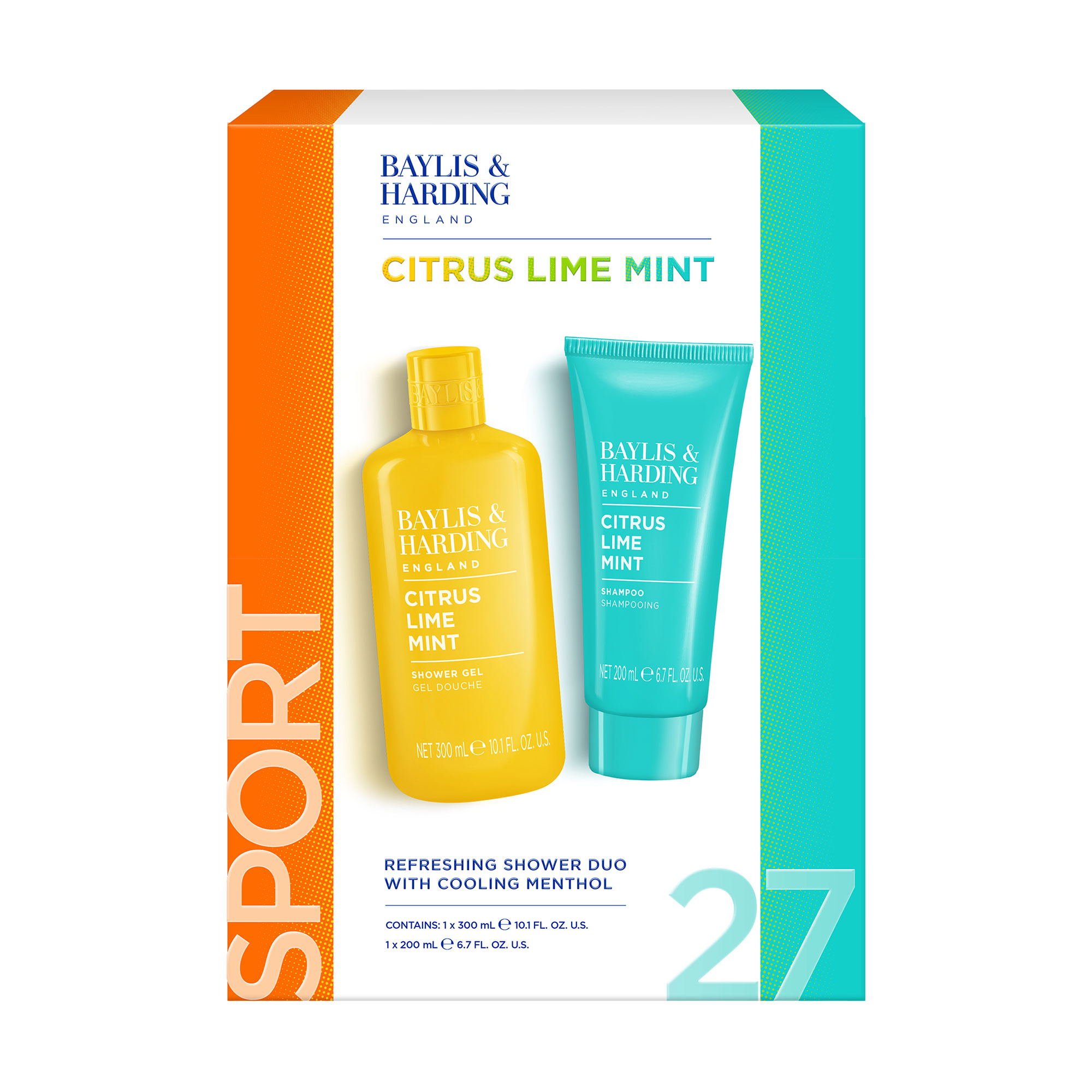 Чоловічий набір Baylis &amp; Harding Citrus, Lime &amp; Mint Men's Refreshing Shower Duo Gift Set (гель для душу, 300 мл + шампунь, 200 мл)