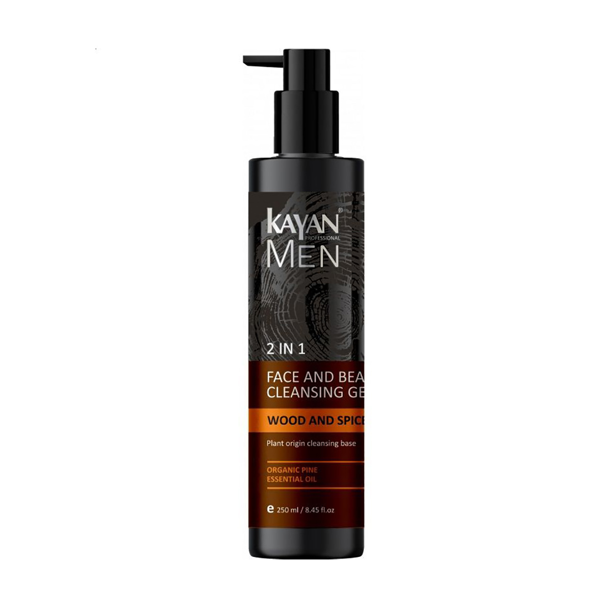 Чоловічий очищувальний гель для бороди та обличчя 2 в 1 Kayan Professional Men Face and Beard Cleansing Gel, 250 мл