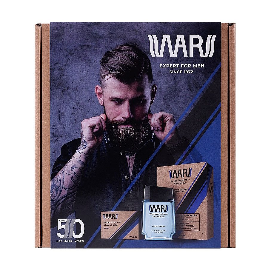 Чоловічий подарунковий набір для гоління Wars Expert For Men Fresh (лосьйон після гоління, 90 мл + мило для гоління, 80 г)