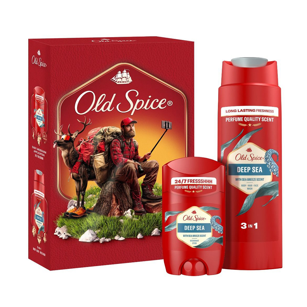 Чоловічий подарунковий набір Old Spice Deep Sea Outdoor Explorer (дезодорант-стік, 50 мл + гель для душу, 250 мл)