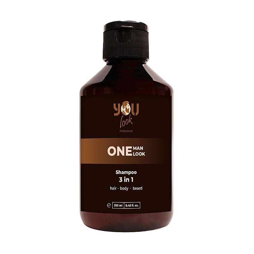 Чоловічий шампунь 3 в 1 для волосся, бороди та тіла You Look Professional One Man Shampoo 3 In 1, 250 мл