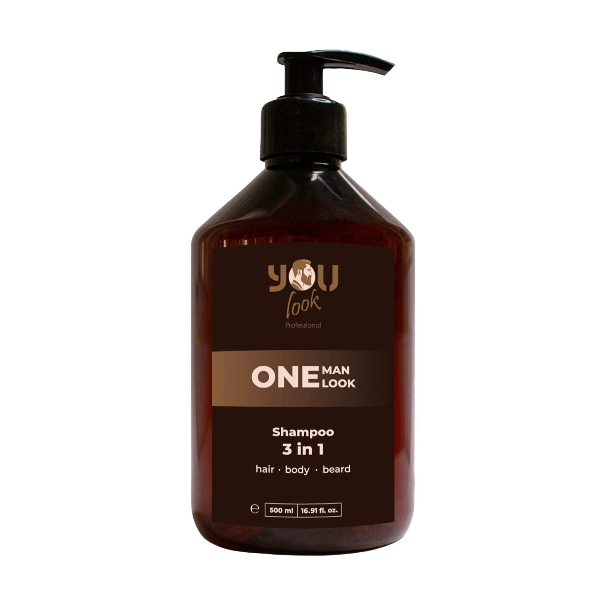 Чоловічий шампунь 3 в 1 для волосся, бороди та тіла You Look Professional One Man Shampoo 3 In 1, 500 мл