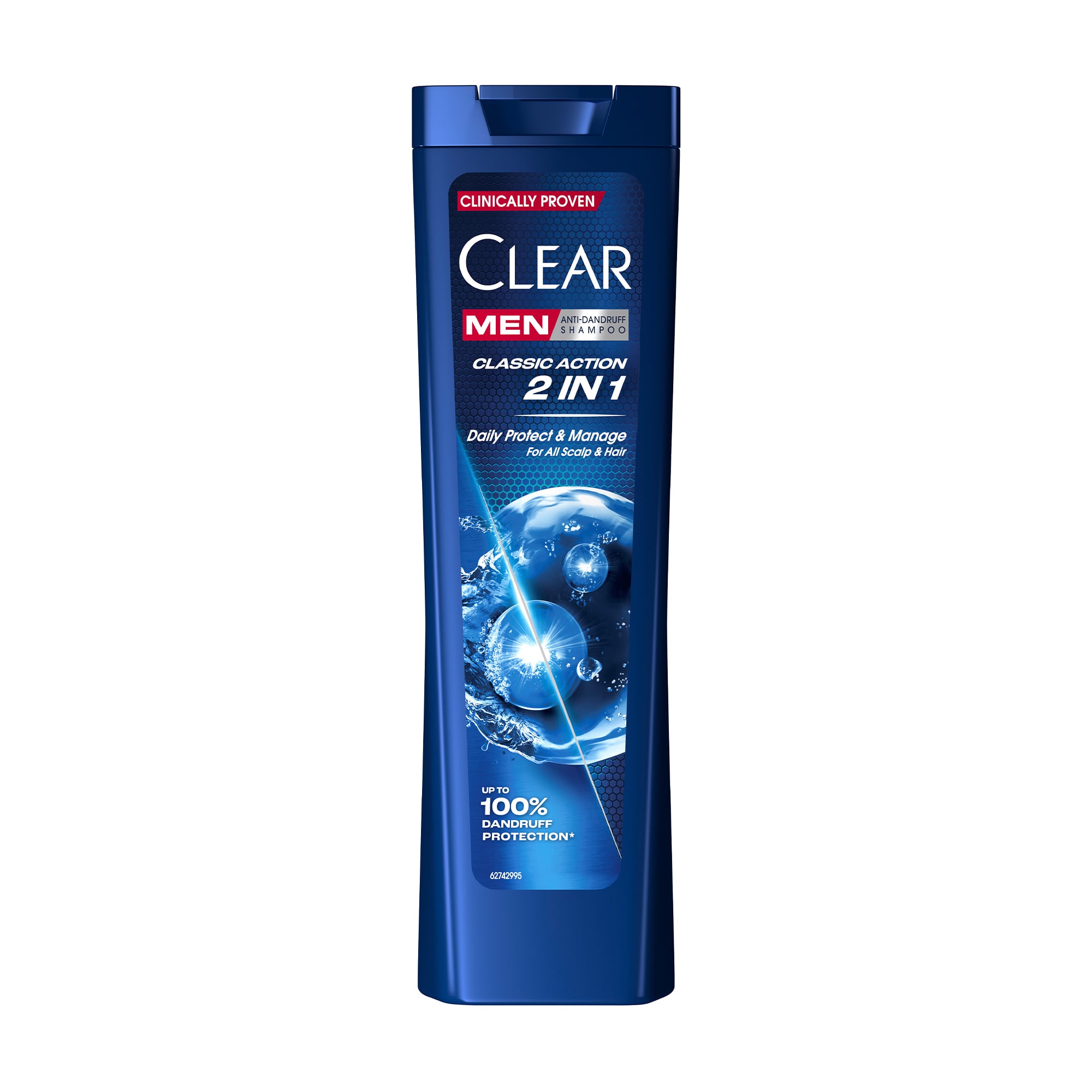 Чоловічий шампунь-бальзам проти лупи Clear Men Action 2 в 1 Активспорт, 225 мл
