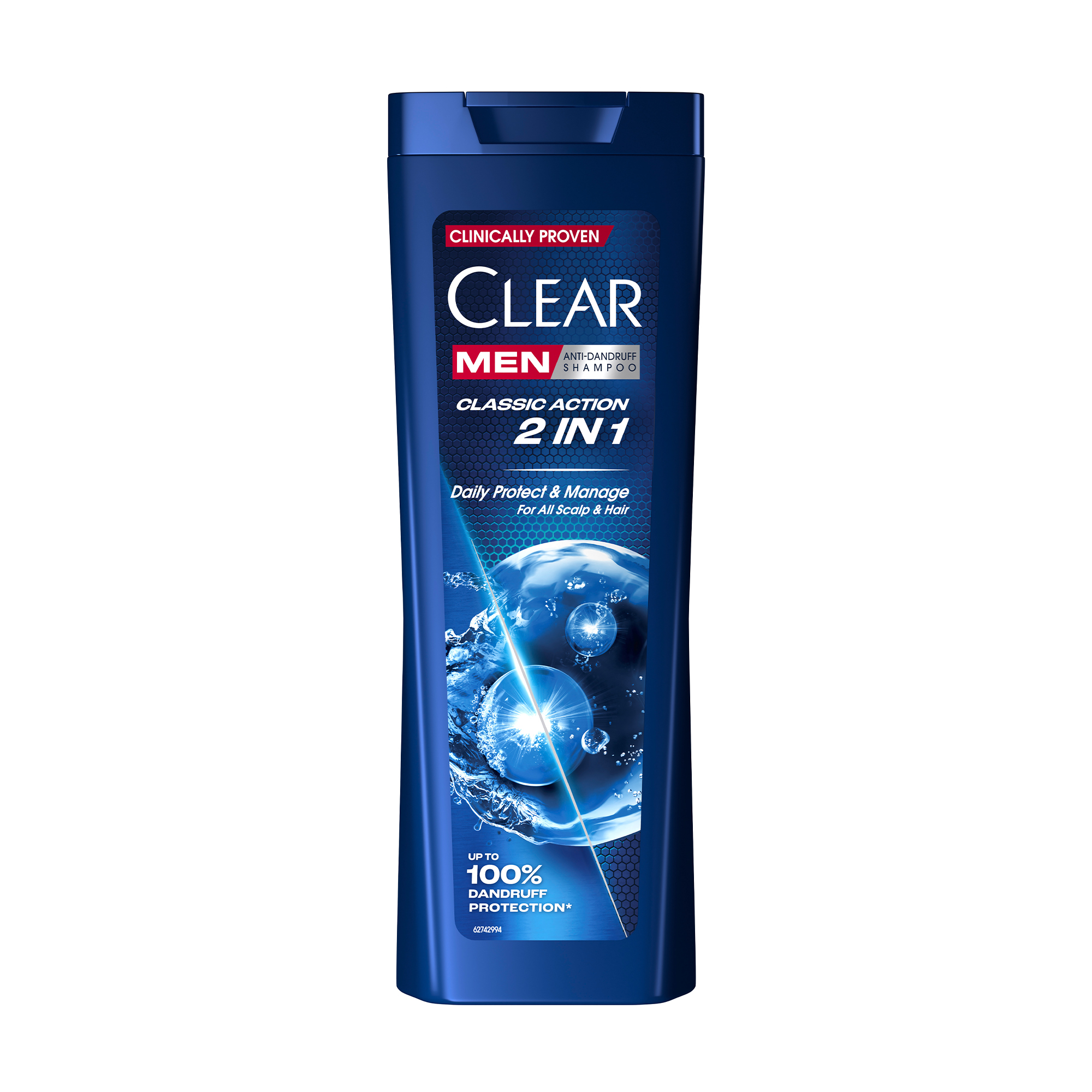 Чоловічий шампунь-бальзам проти лупи Clear Men Action 2 в 1 Classic Action, 360 мл