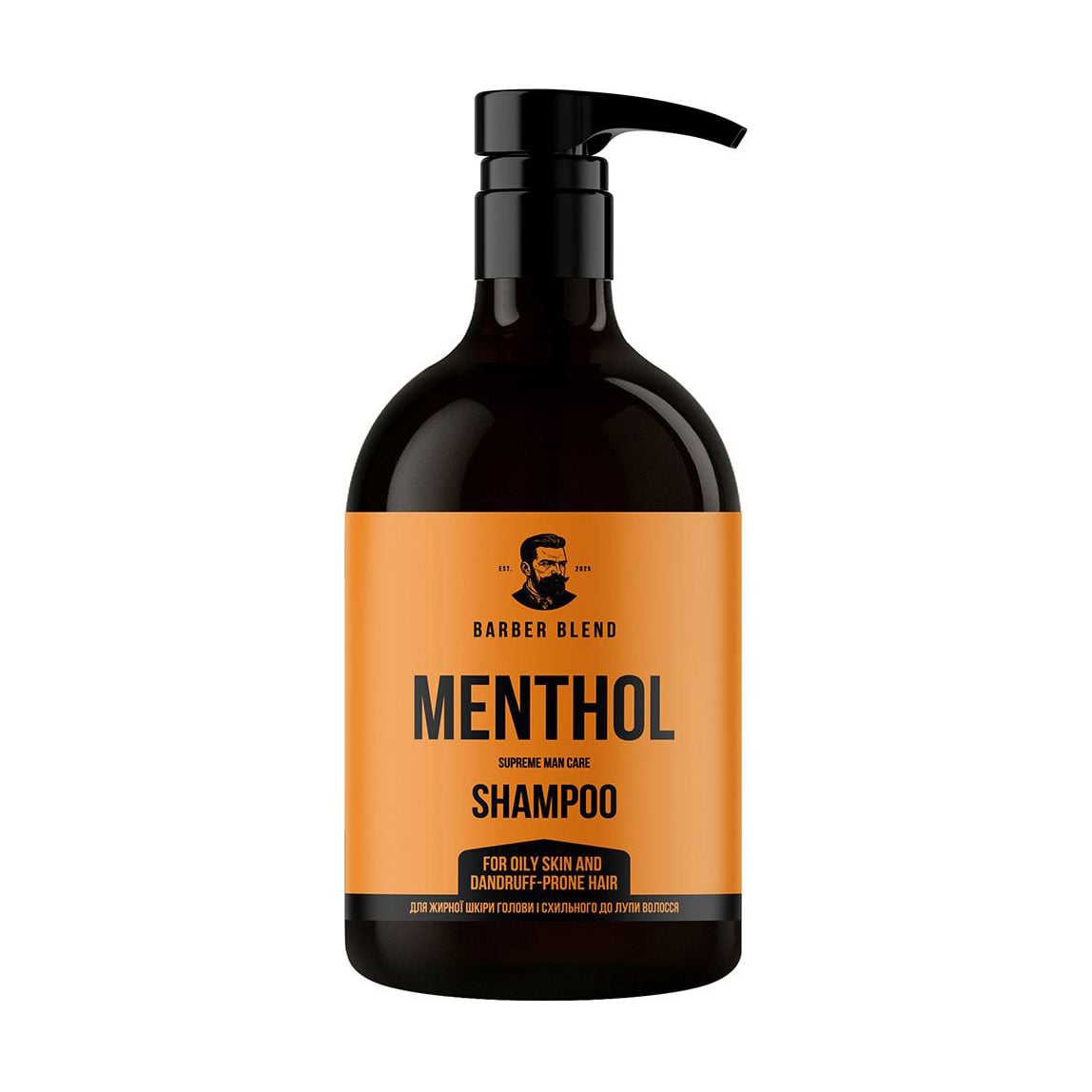Чоловічий шампунь Barber Blend Menthol Shampoo для жирної шкіри голови та схильного до лупи волосся, 500 мл