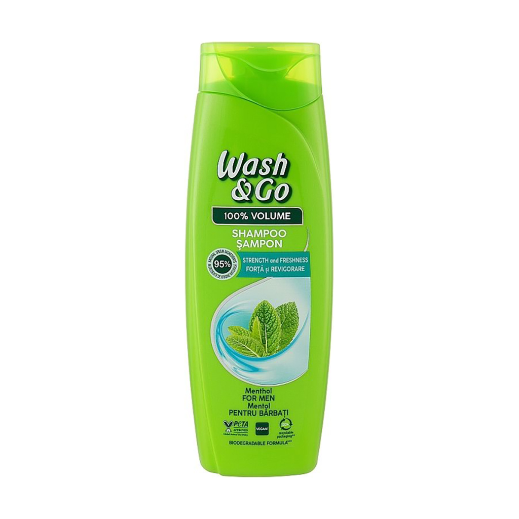 Чоловічий шампунь для волосся Wash&amp;Go з ментолом, 360 мл