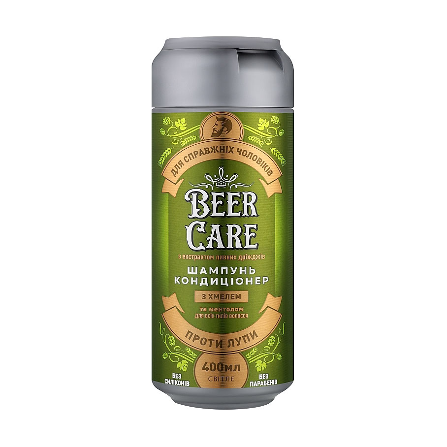 Чоловічий шампунь-кондиціонер 2 в 1 Beer Care проти лупи, з хмелем, 400 мл