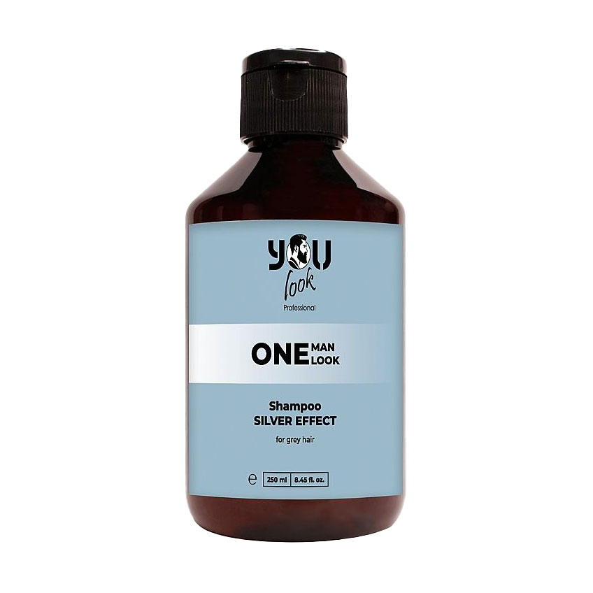 Чоловічий шампунь You Look Professional One Man Shampoo Silver Effect для нейтралізація жовтизни сивого волосся, 250 мл