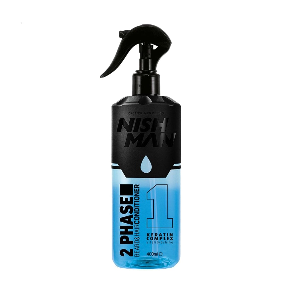 Чоловічий спрей-кондицінер для волосся Nishman 2 Phase Beard &amp; Hair Conditioner Keratin, 400 мл