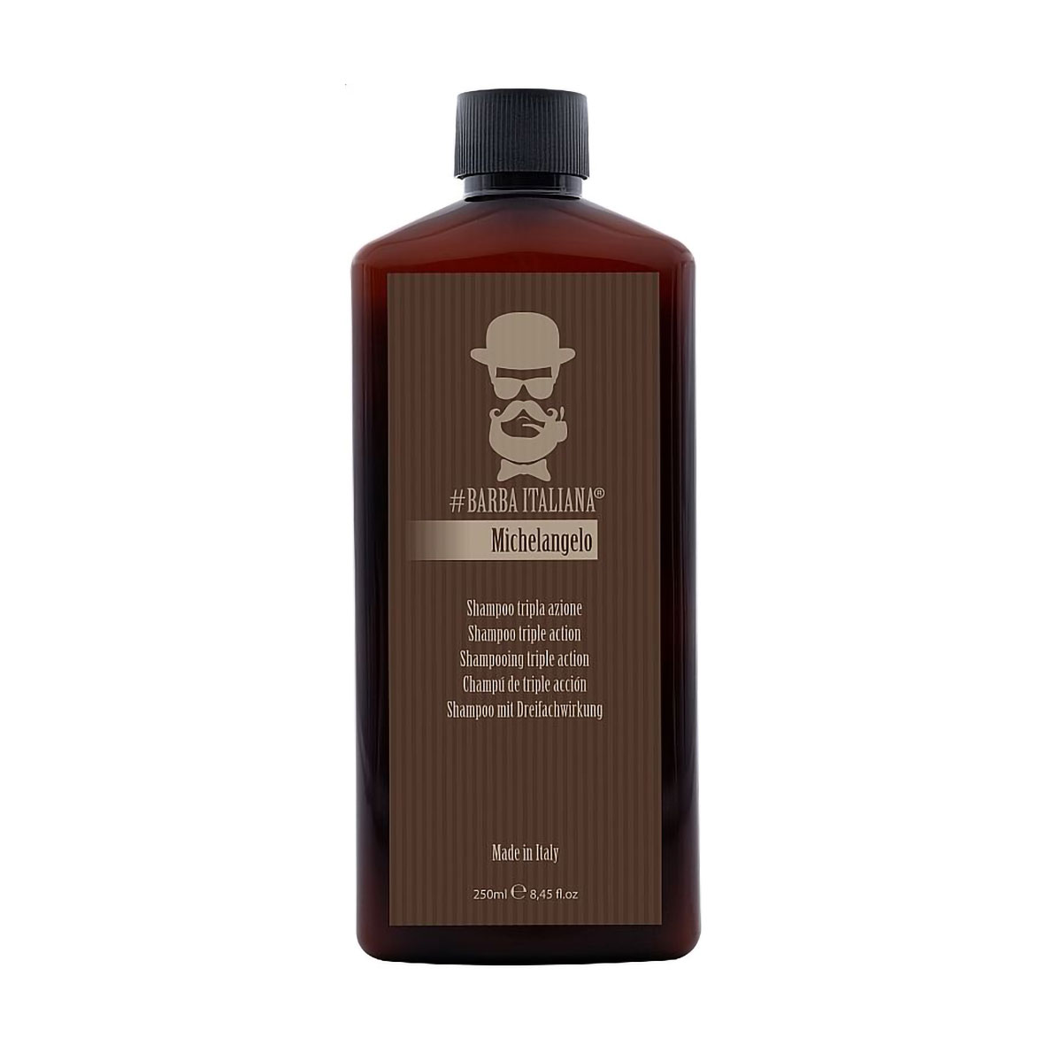 Чоловічий тривалентний шампунь для волосся  Barba Italiana Michelangelo Shampoo Triple Action, 250 мл