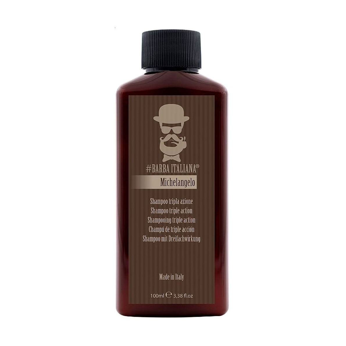 Чоловічий тривалентний шампунь для волосся  Barba Italiana Michelangelo Shampoo Triple Action, 100 мл