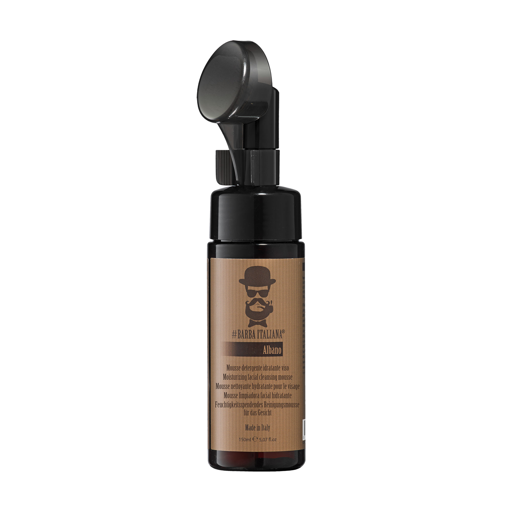 Чоловічий зволожувальний мус для очищення обличчя Barba Italiana Albano Moisturizing Facial Cleansing Mousse, 150 мл