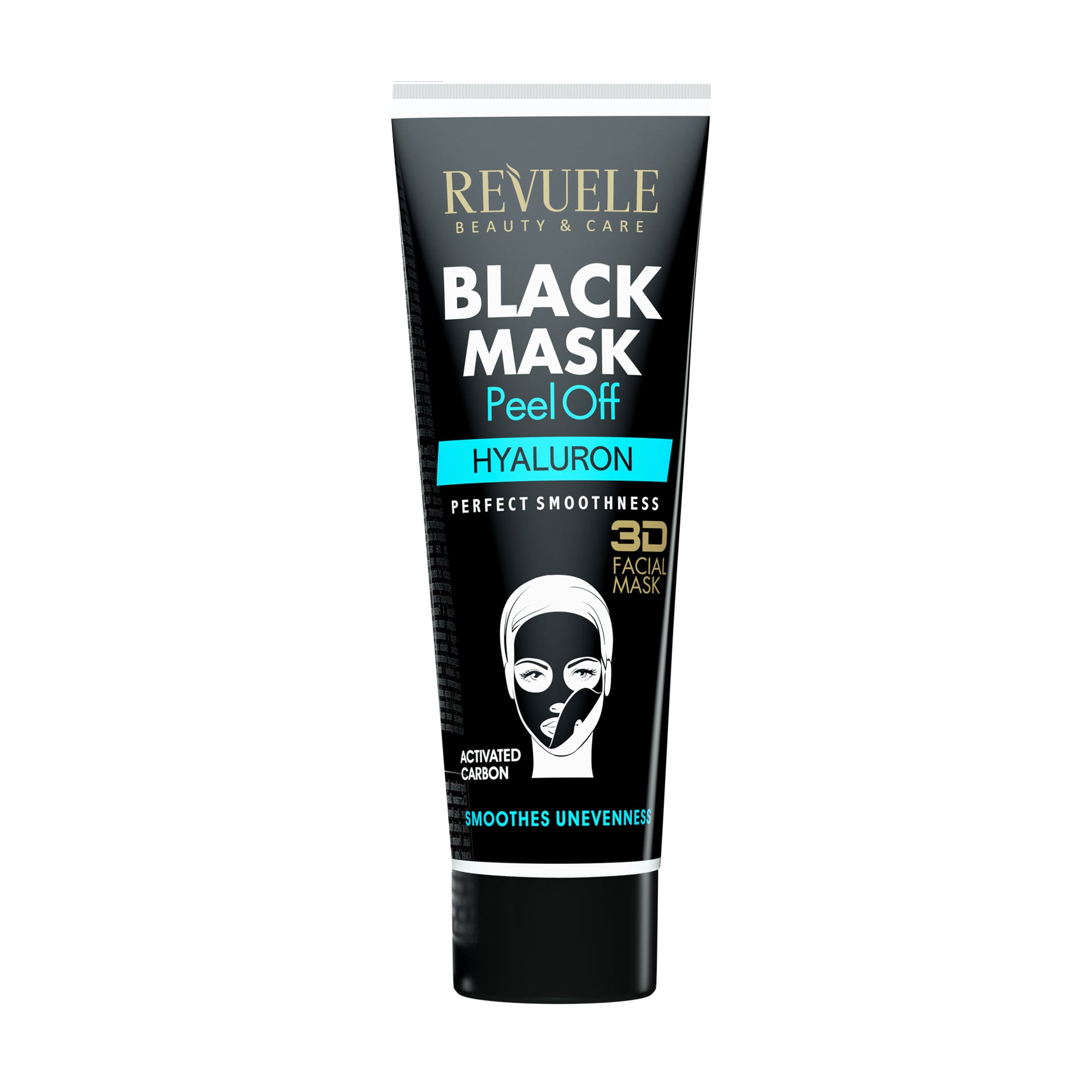 Чорна маска-плівка для обличчя Revuele Black Mask Peel Off з гіалуроновою кислотою, 80 мл