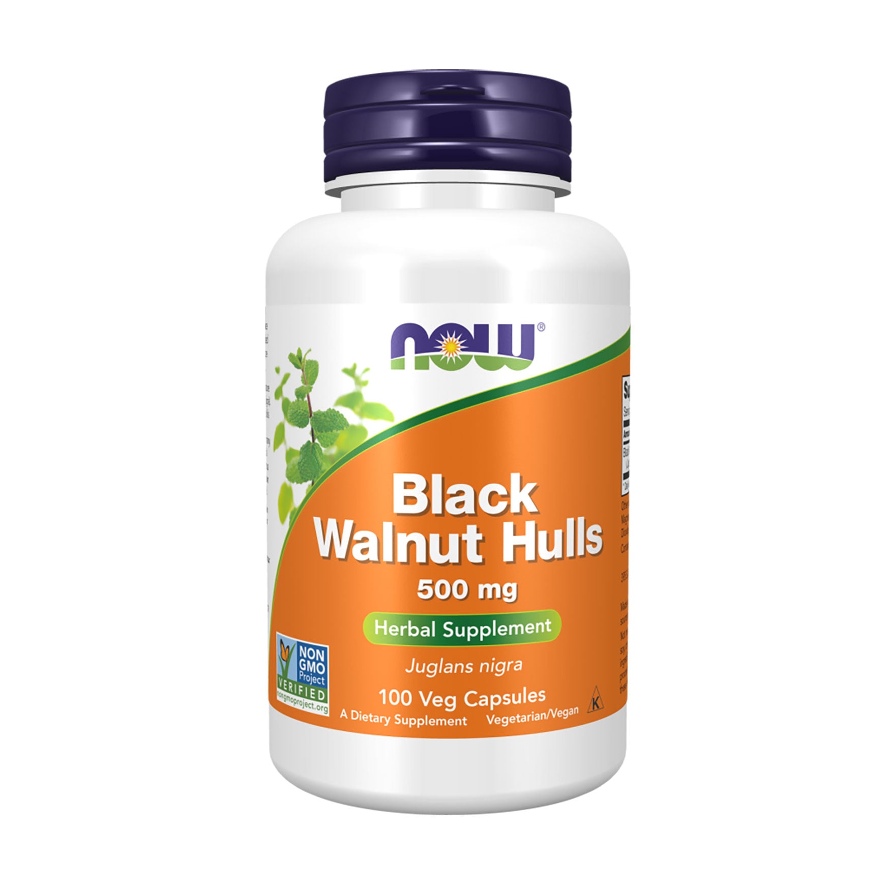Чорний горіх NOW Foods Black Walnut Hulls 500 мг, 100 капсул