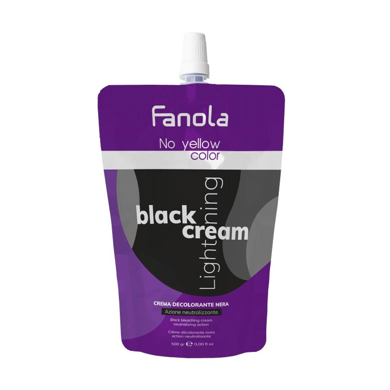 Чорний освітлювальний крем Fanola No Yellow Black Lightening Cream з ефектом срібла, 500 г