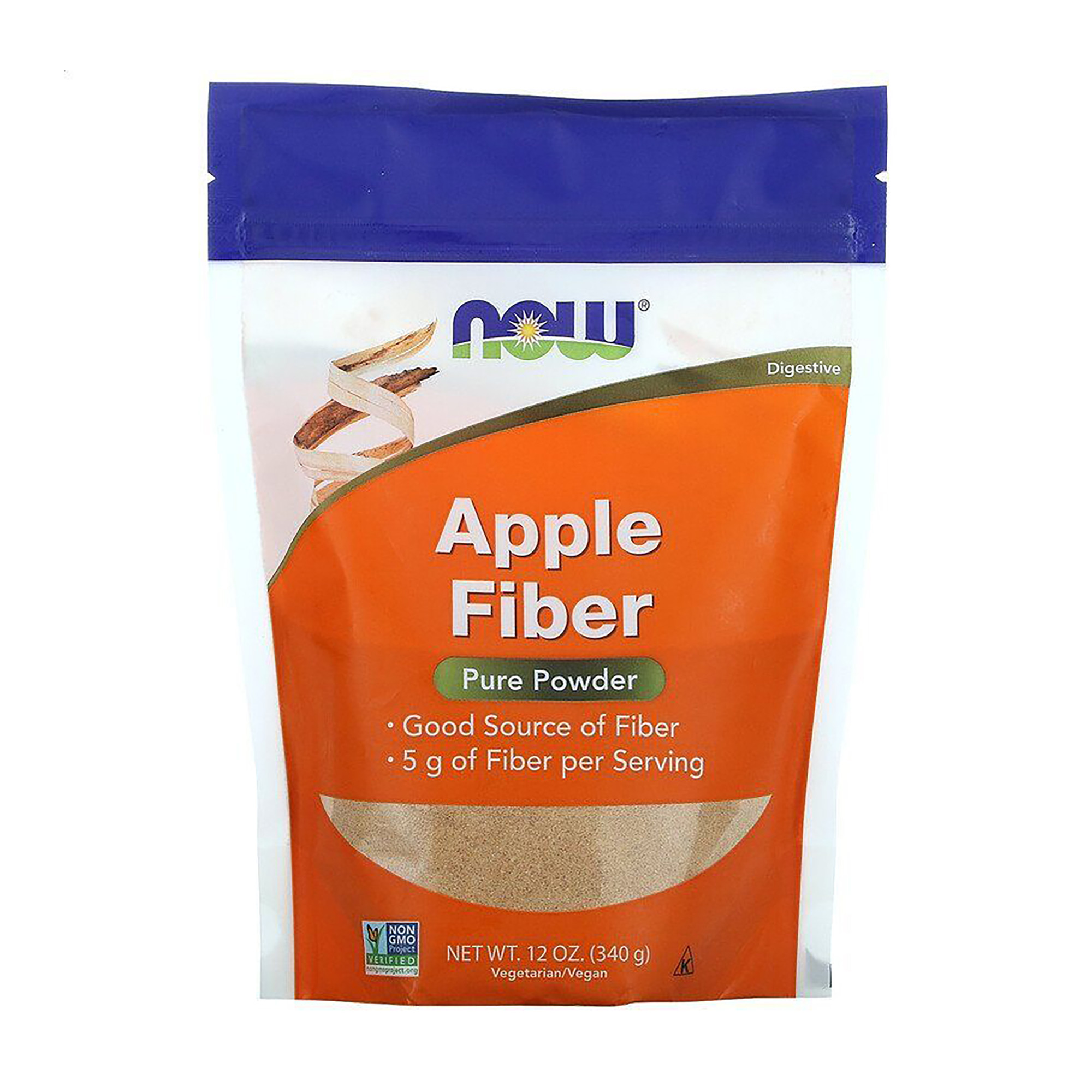 Чиста яблучна клітковина NOW Foods Apple Fiber Pure Powder в порошку, 340 г