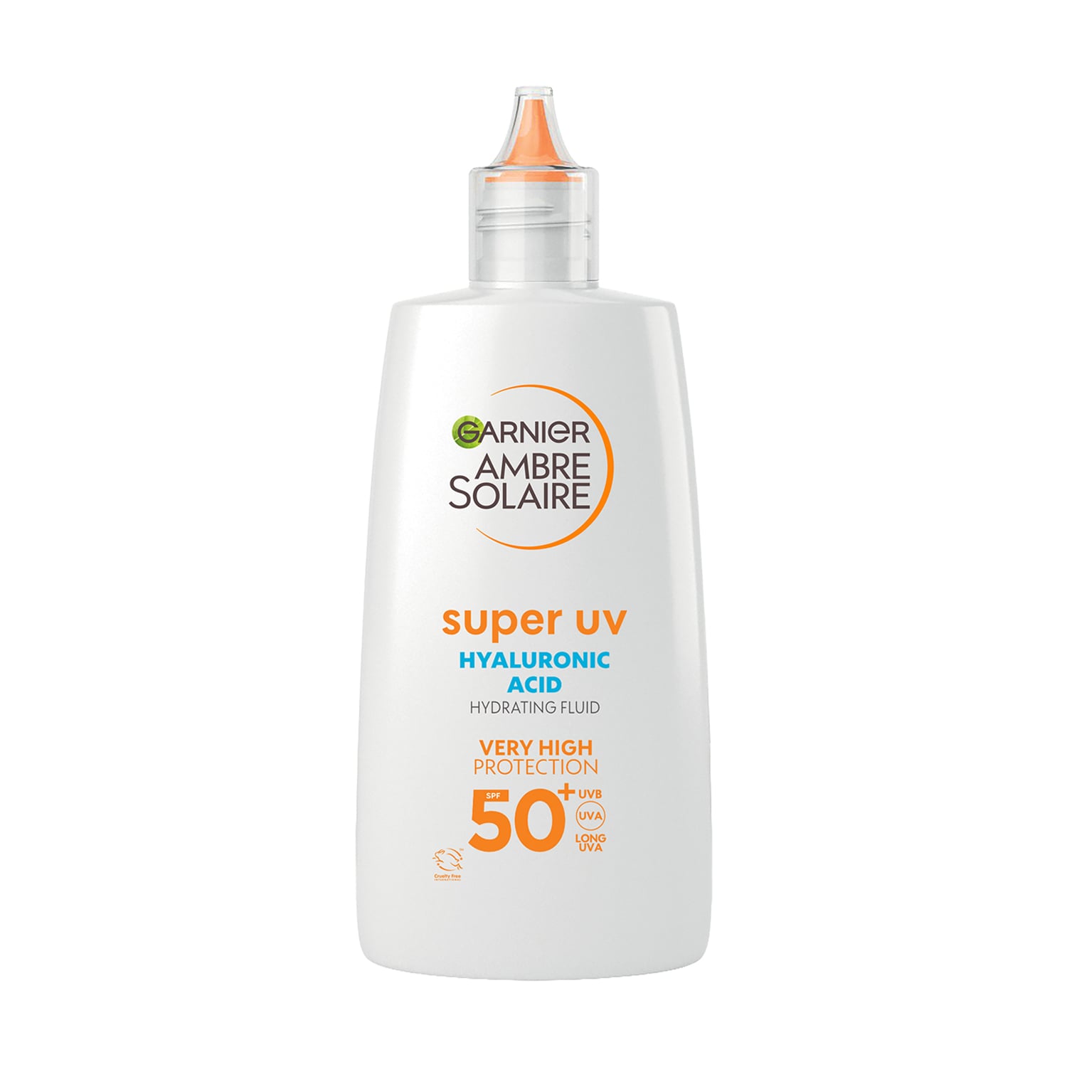Cонцезахисний зволожувальний флюїд Ambre Solaire Hyaluronic Acid SPF 50+ для обличчя з гіалуроновою кислотою, 40 мл