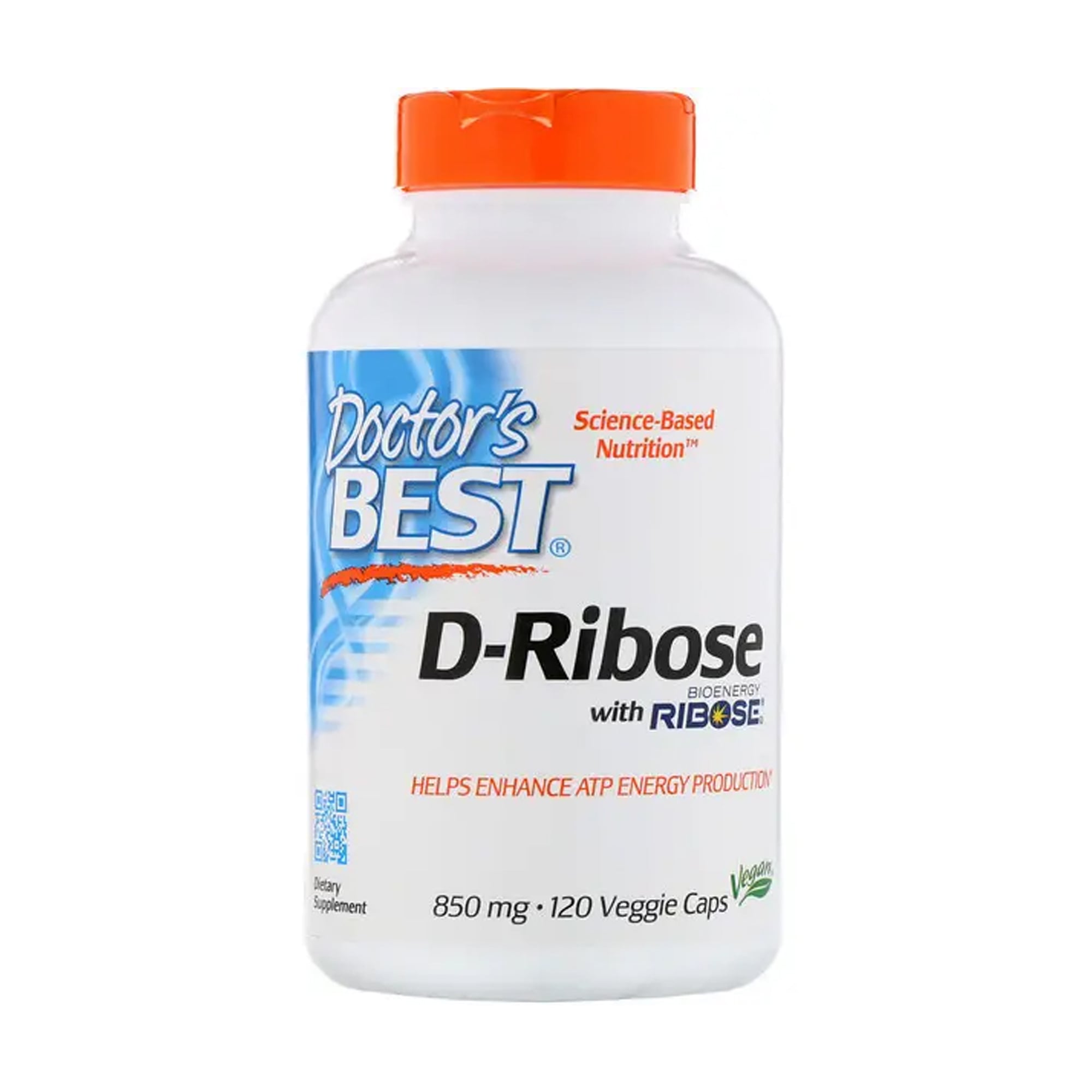 Д-рибоза Doctor's Best D-Ribose 850 мг, 120 веганських капсул
