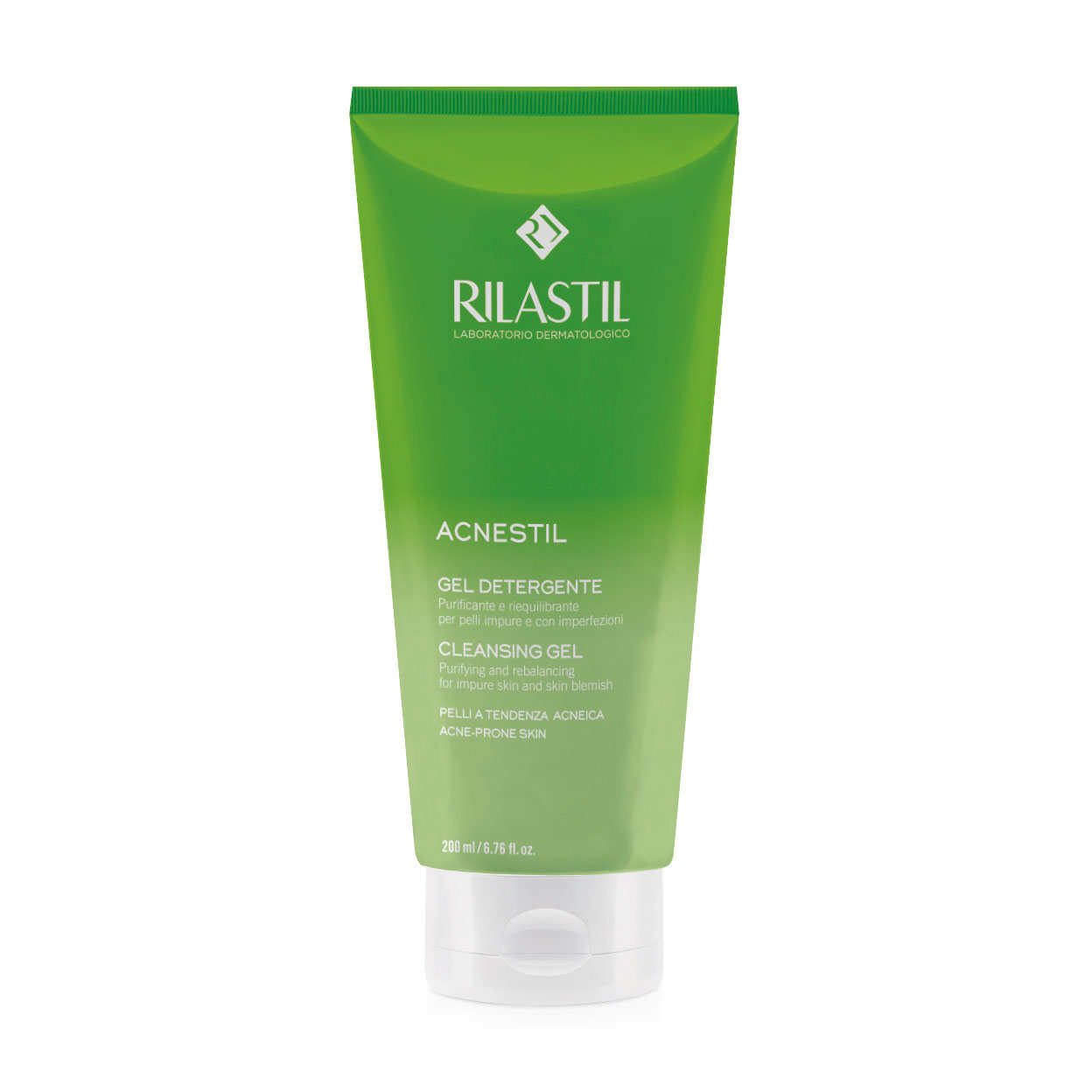 Делікатний очищувальний гель для обличчя Rilastil Acnestil Gel для шкіри схильної до акне, 200 мл