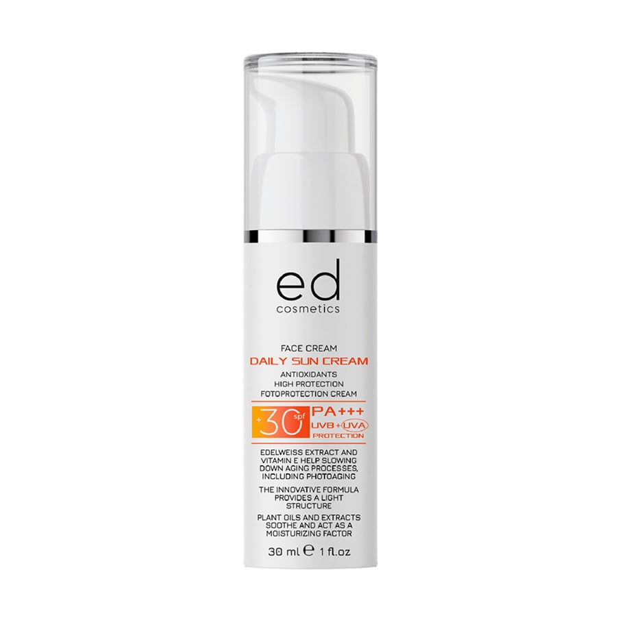 Денний сонцезахисний крем для обличчя Ed Cosmetics Daily Sun Cream, SPF 30, 30 мл