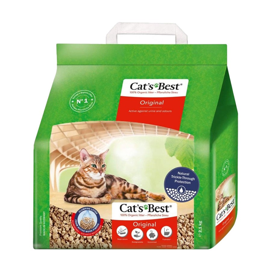 Деревний наповнювач для котячого туалету Cat's Best Original, 2.1 кг