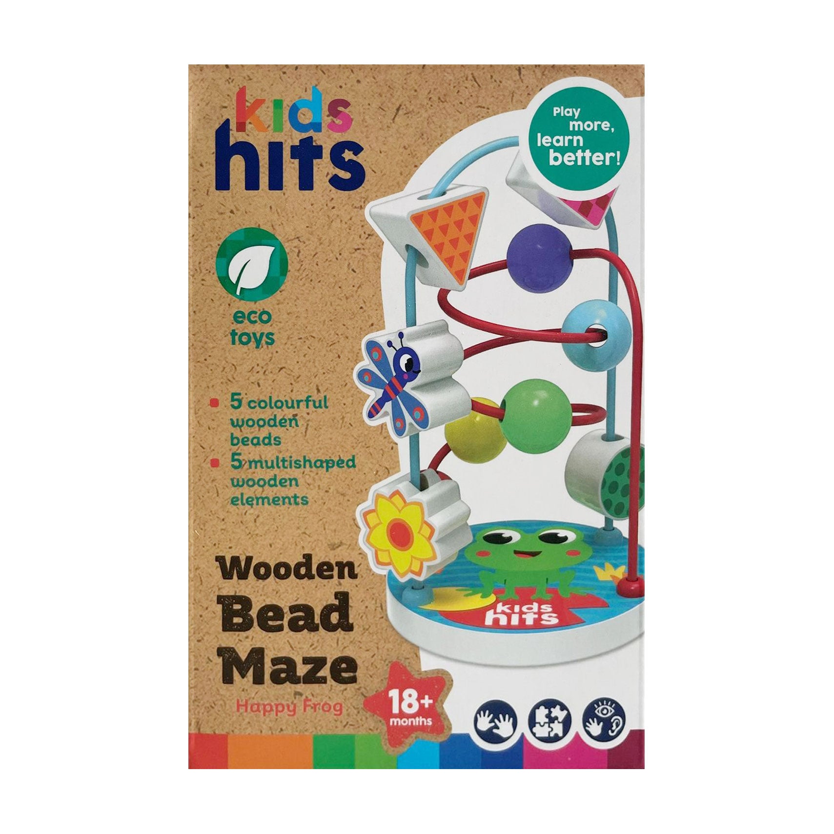 Дерев'яна іграшка Kids Hits Серпантинка Щасливе жабеня, від 1.5 року, 30*15*3 см (KH20/076)