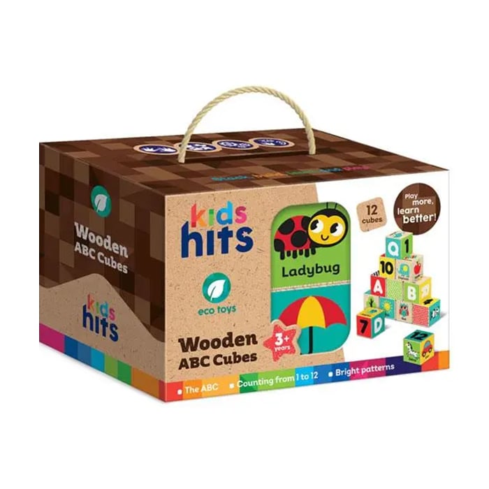 Дерев'яні кубики Kids Hits Абетка, англійською мовою, від 3 років, 16.5*10.5*10.8 см (KH20/030)