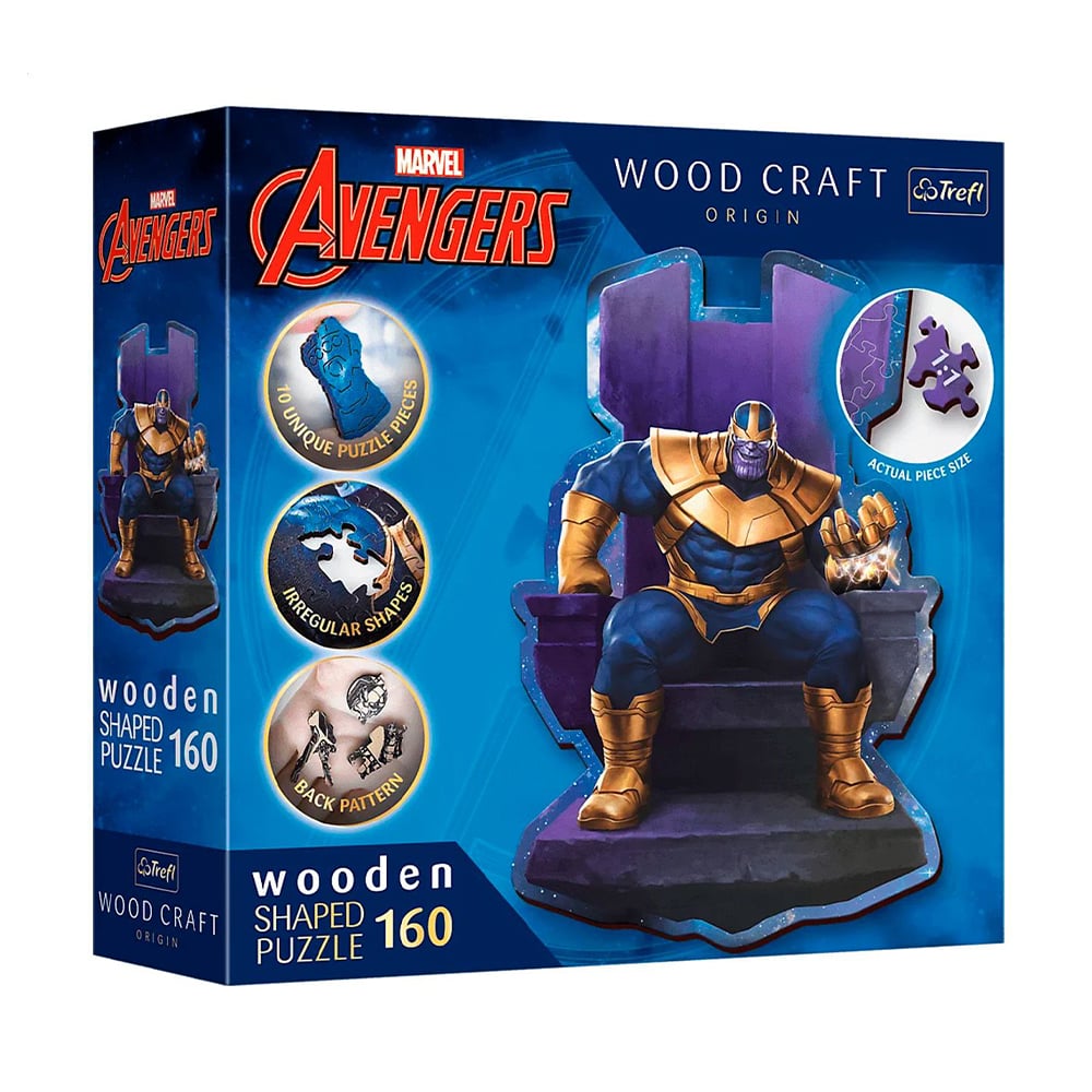 Дерев'яні пазли Trefl Avengers Wooden Танос на троні, від 9 років, 160 елементів (20184)