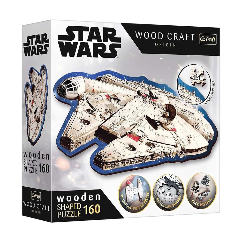 Дерев'яні пазли Trefl Star Wars Wooden Тисячолітній сокіл, від 10 років, 160 елементів (20189)