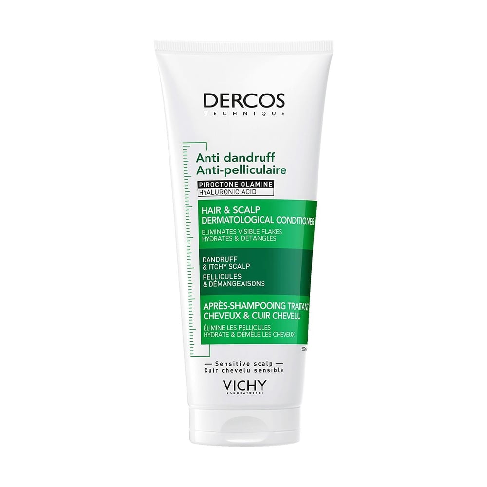 Дерматологічний кондиціонер Vichy Dercos Anti-Dandruff Dermatological Conditioner для всіх типів волосся та подразненої шкіри голови, проти лупи, 200 мл