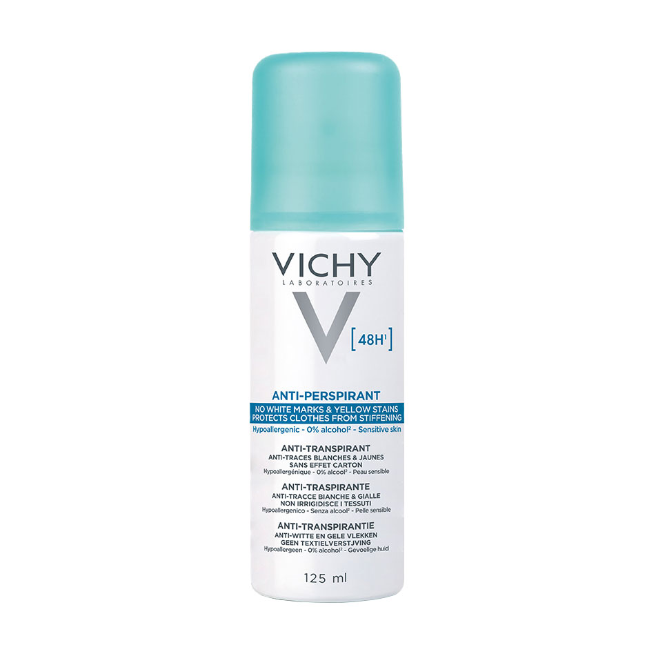 Дезодорант-антіперспірант спрей Vichy Deodorant Anti-Transpirant Spray 48 H, проти білих слідів та жовтих плям, жіночий, 125 мл