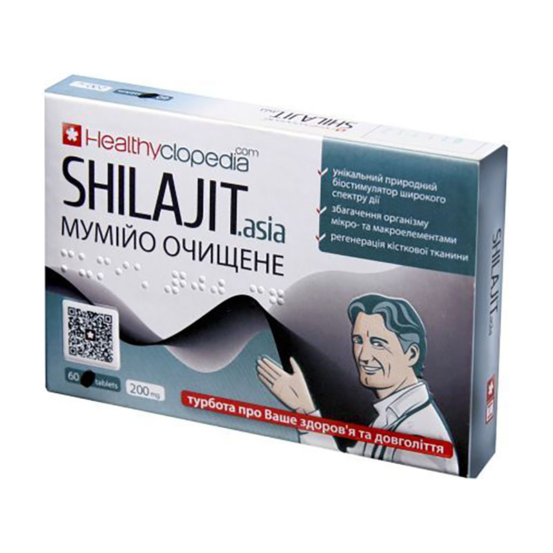 Дієтична добавка Екосвіт Ойл Муміє очищене Shilajit.asia 200 мг, 60 таблеток