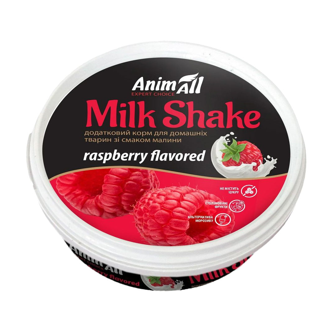 Додатковий корм для домашніх тварин AnimAll Milk Shake зі смаком малини, 30 г