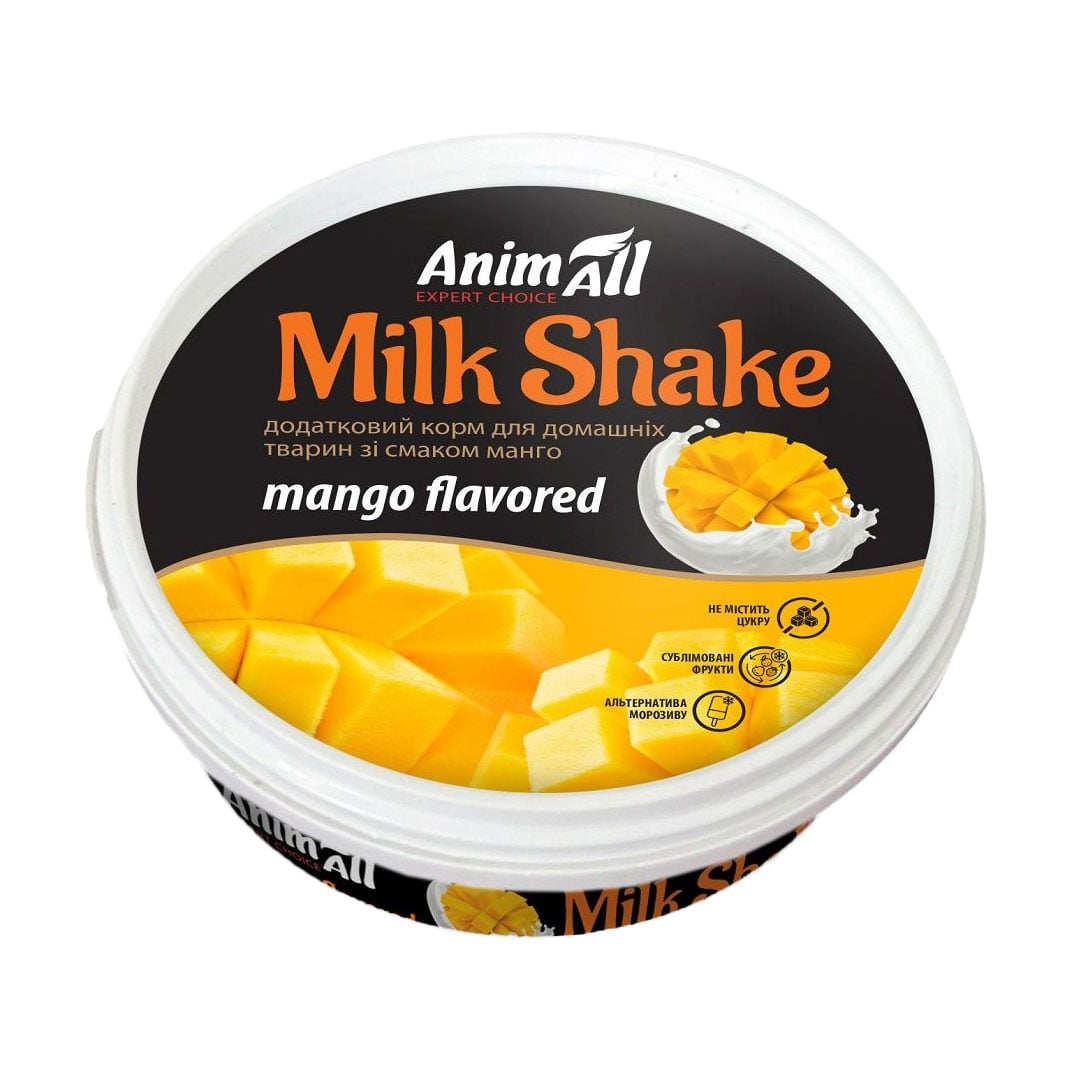 Додатковий корм для домашніх тварин AnimAll Milk Shake зі смаком манго, 30 г