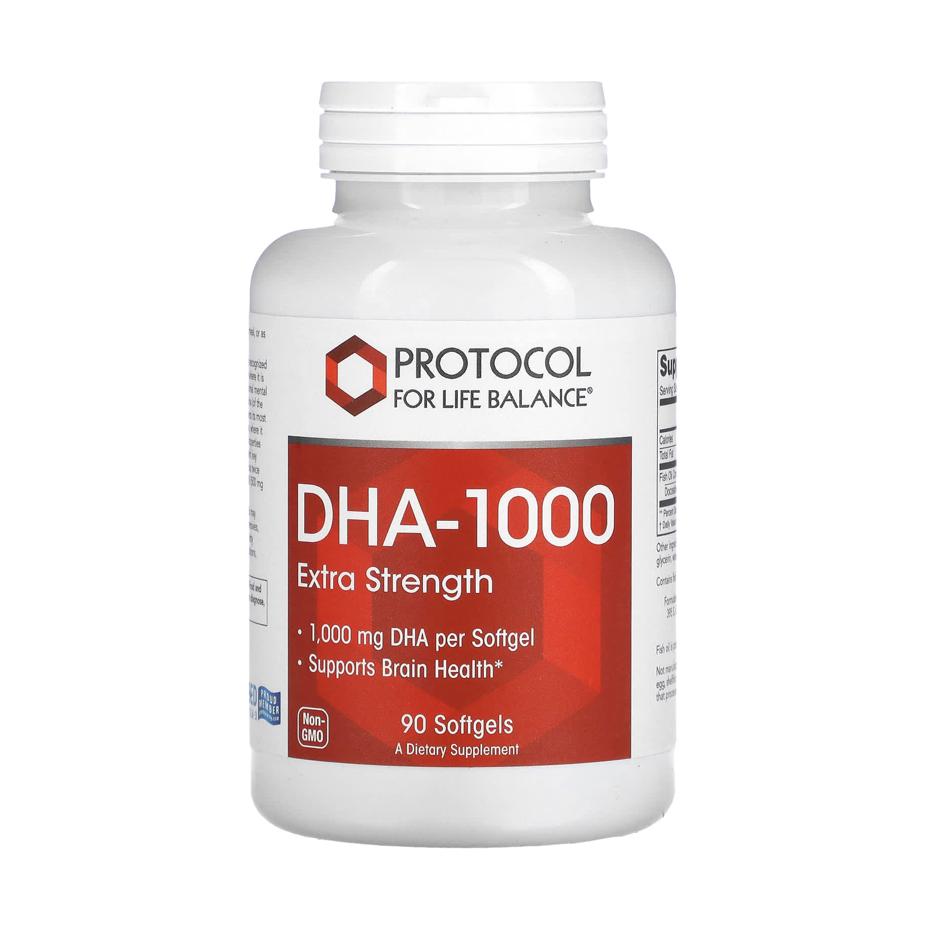 Докозагексаєнова кислота Protocol For Life Balance DHA-1000, 1000 мг, 90 гелевих капсул