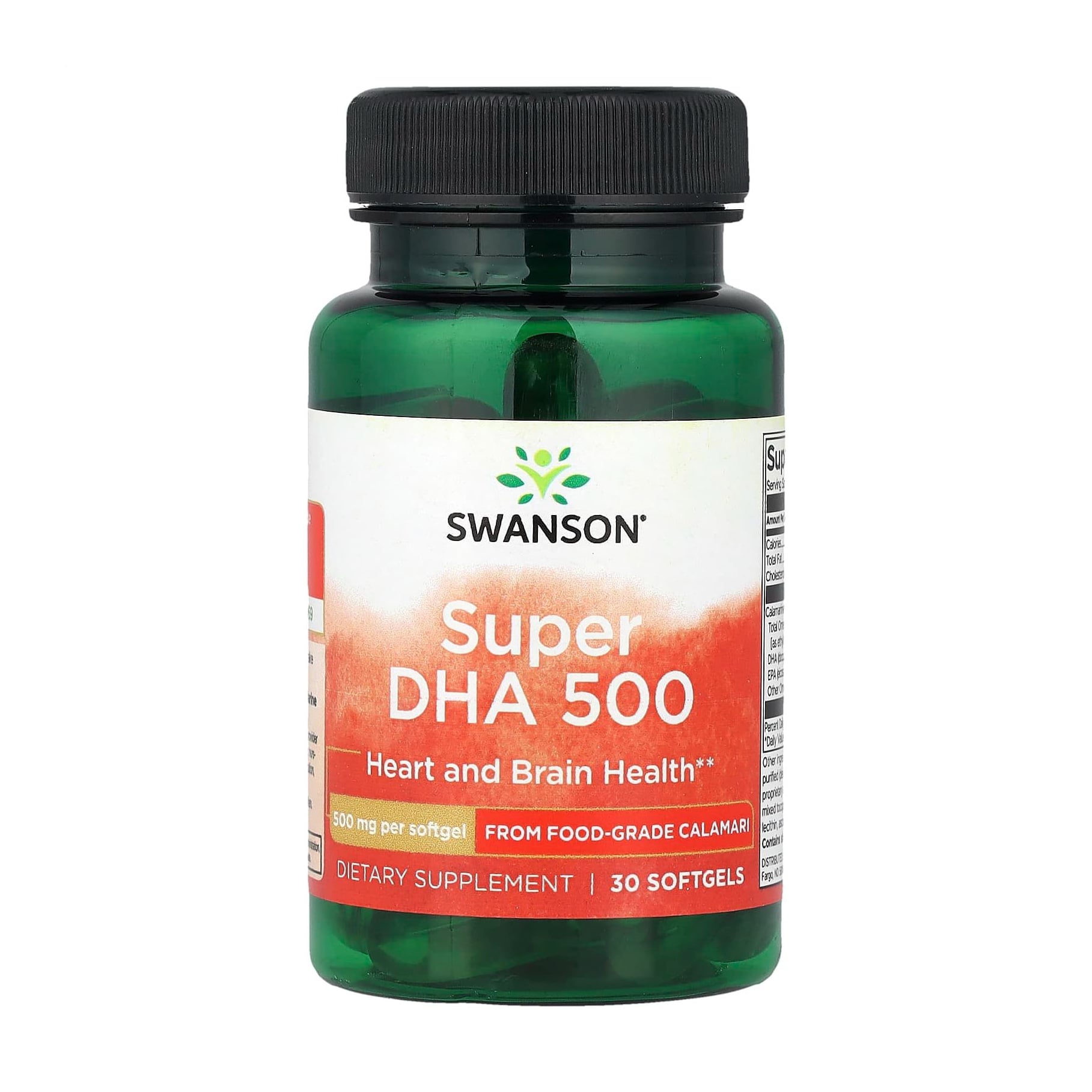 Докозагексаєнова кислота Swanson Super DHA 500 мг, 30 гелевих капсул