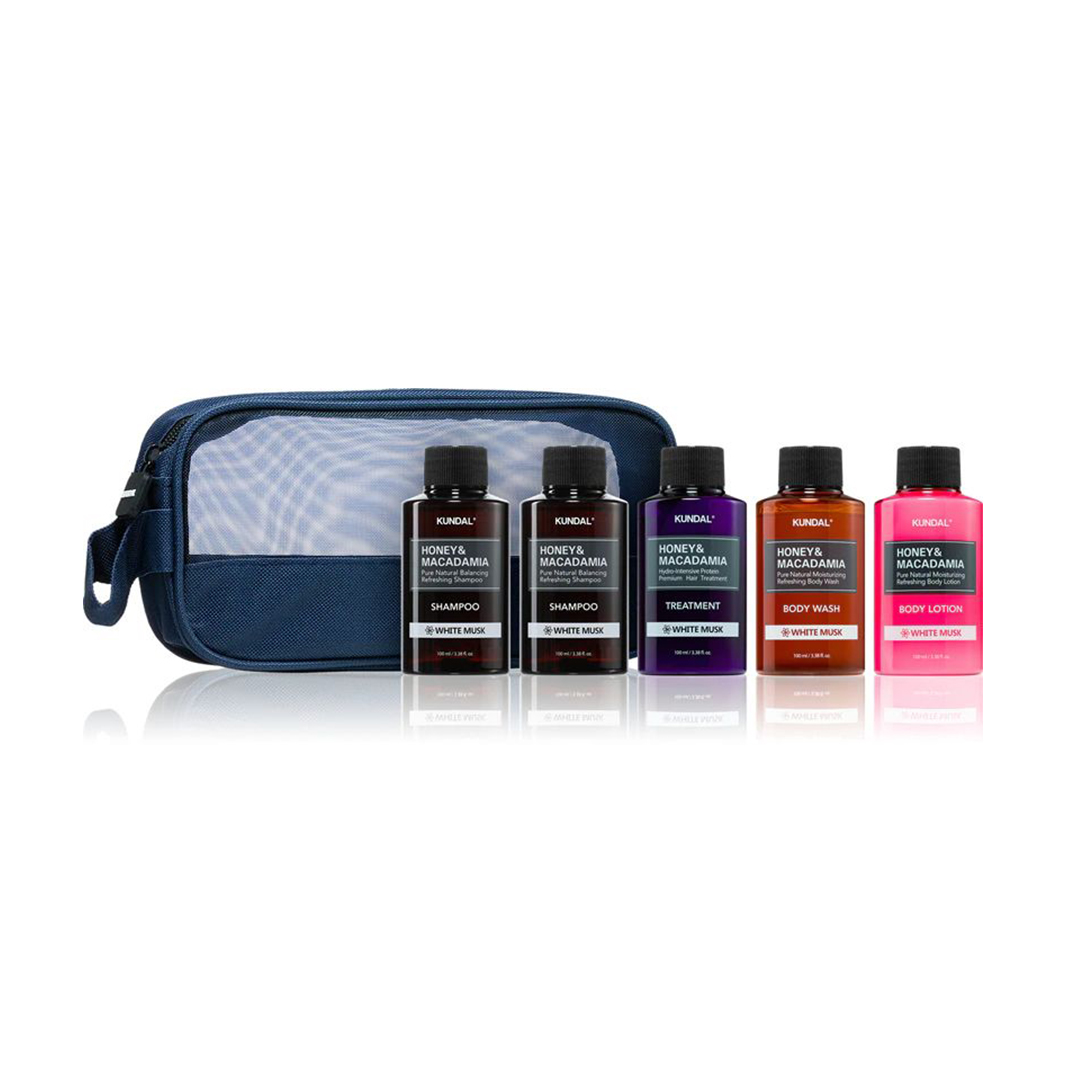 Дорожній набір для тіла та волосся Kundal 1 Travel Set, White Musk, 5 продуктів