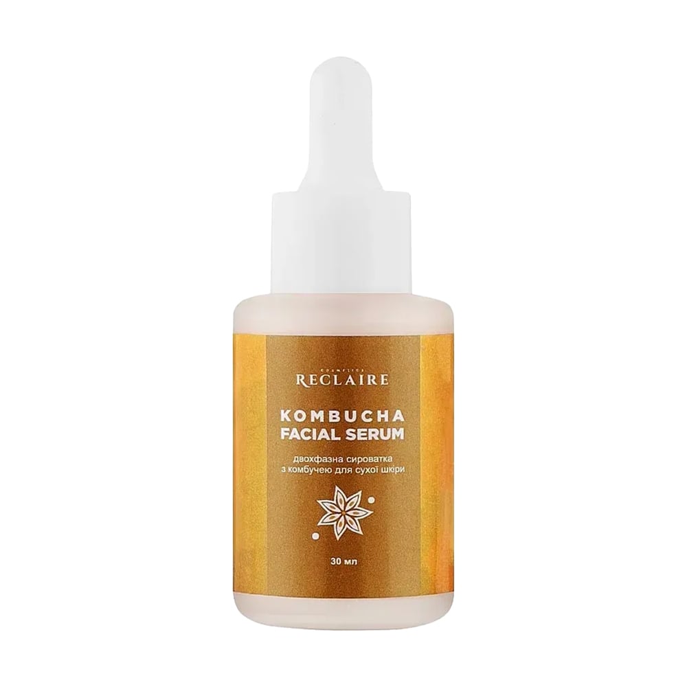 Двофазна сироватка Reclaire Facial Serum для сухої шкіри обличчя, з комбучею, 30 мл